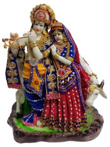 Paras Magic Radha Krishna Idol with Cow (12.5X9X15 inch)