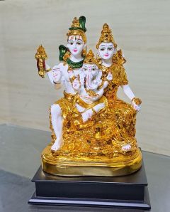 Paras Magic Gold Plated Shiv Family ( 8X6.5X12.5)