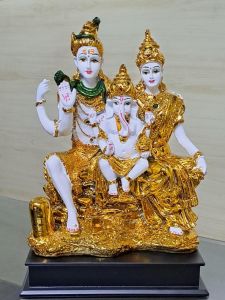 Paras Magic Gold Plated Shiv Family (9X5.5X13.5 Inch)